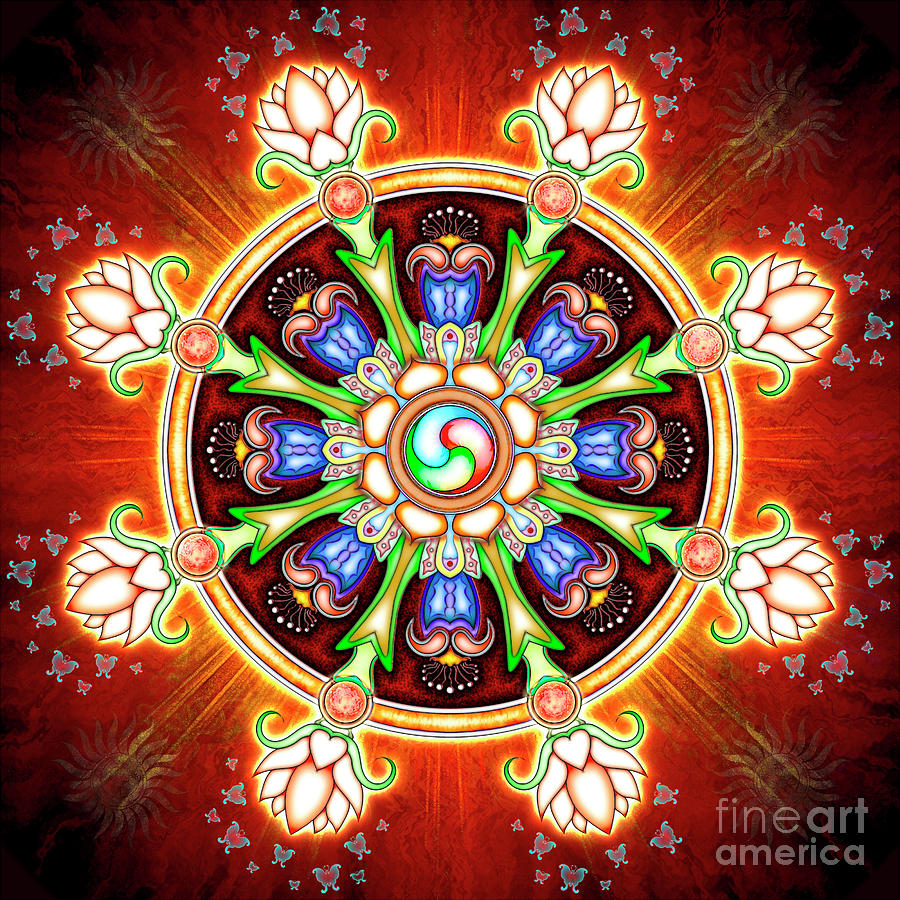 Buddha Digital Art - Dharma Wheel - Variant II by Dirk Czarnota