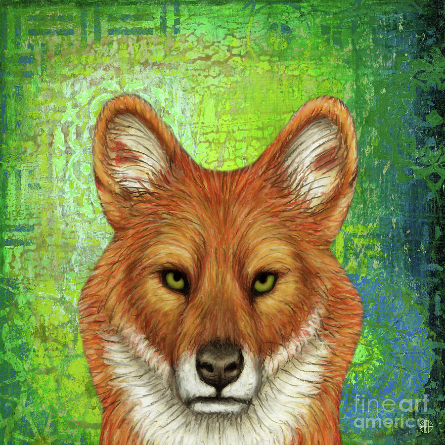 Dhole Dreaming Green Painting by Amy E Fraser