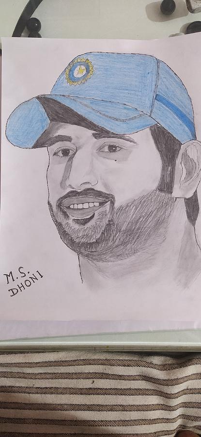 So heres the Pencil Sketch of my favourite  one and only MS DHONI  mahi7781  Hows this one      Video is also uploaded on my   Instagram