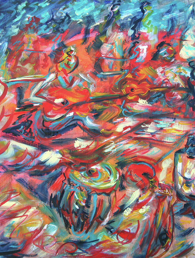 Dhuni Musicians Painting Painting by Pete Caswell Dhuni Musicians Painting Painting by Pete Caswell