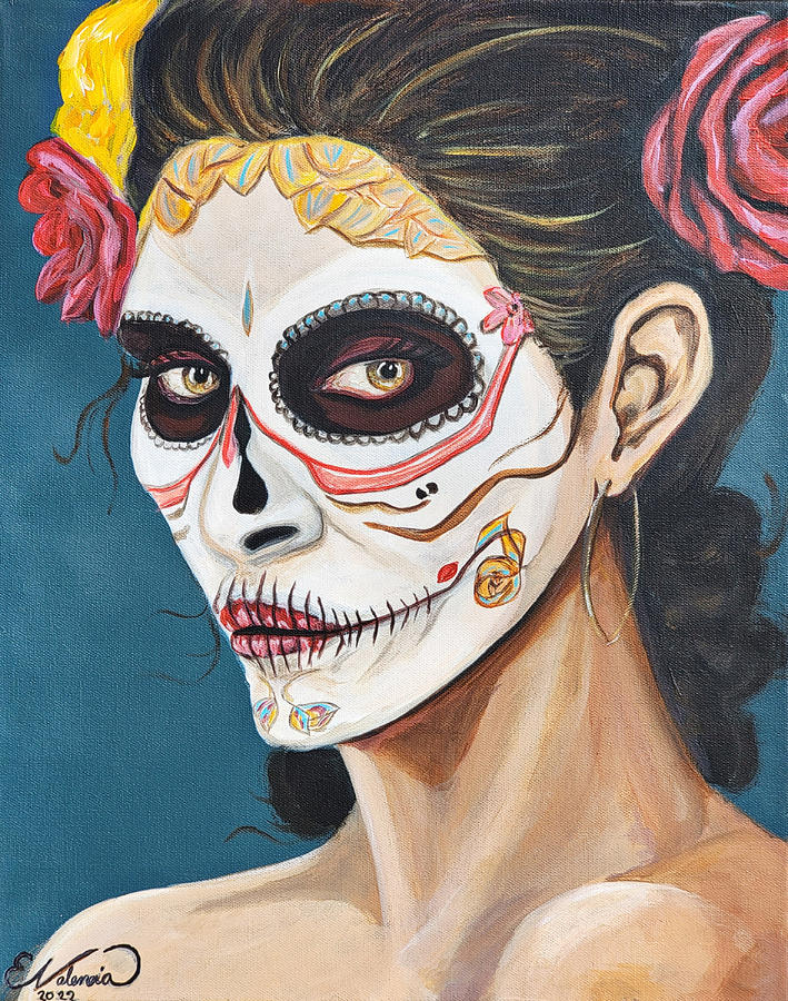 Dia de los muertos II Painting by Emanuel Alvarez Valencia