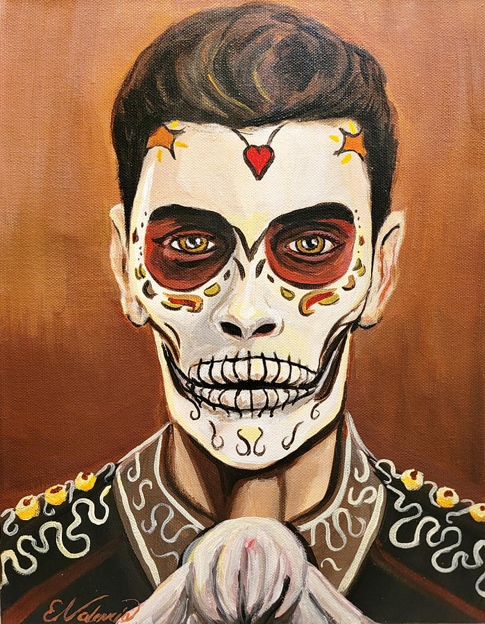 Dia de los muertos III Painting by Emanuel Alvarez Valencia