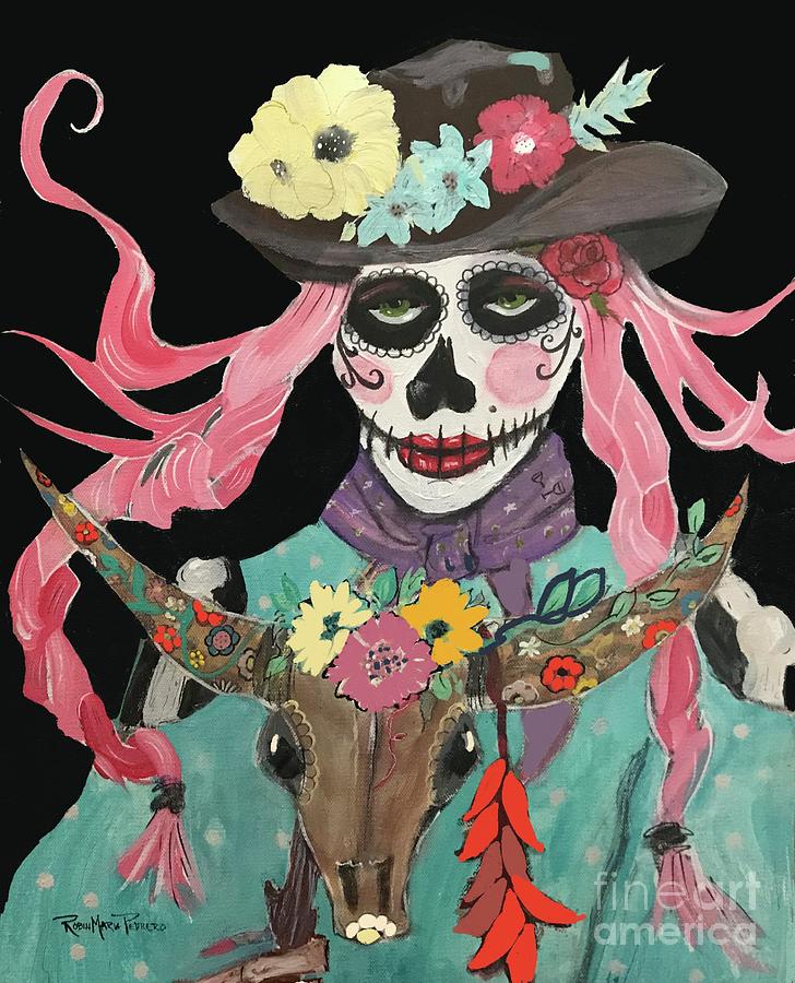 Dia de los muertos  Painting by Robin Pedrero