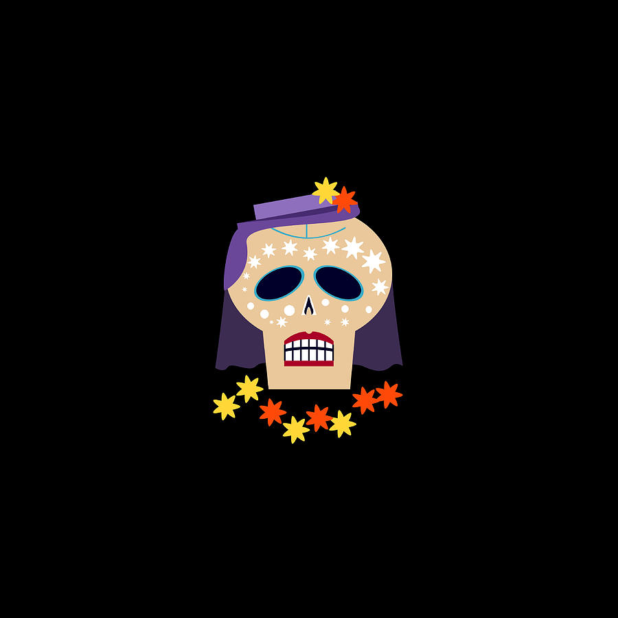 Dia De Los Muertos - Woman Skull Digital Art