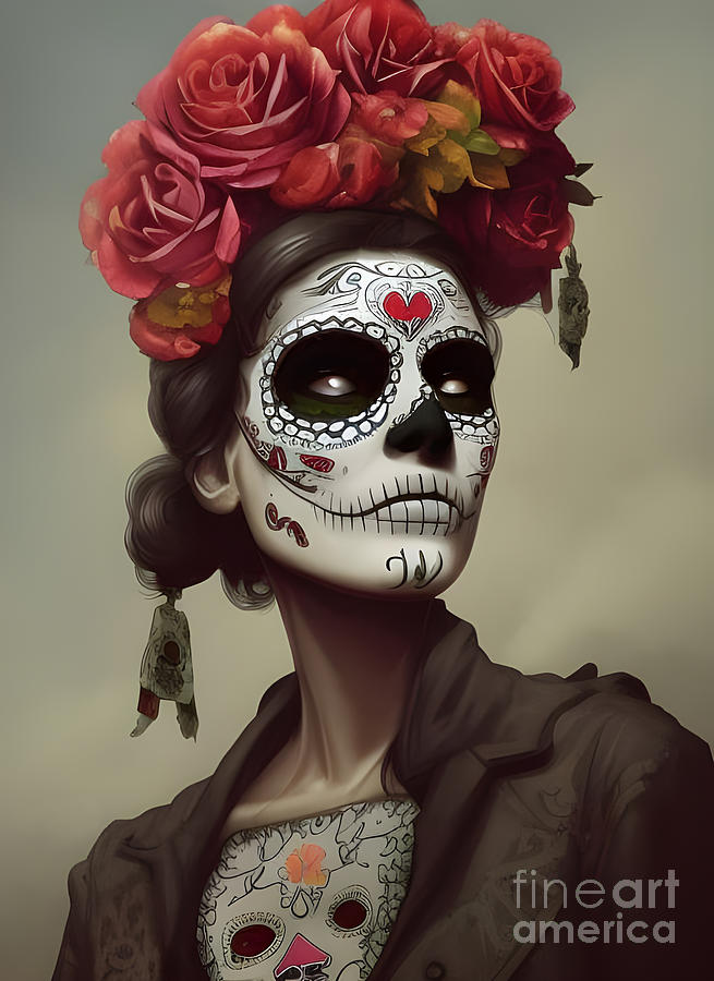 Dia de Muertos styling Digital Art by Sen Tinel - Fine Art America