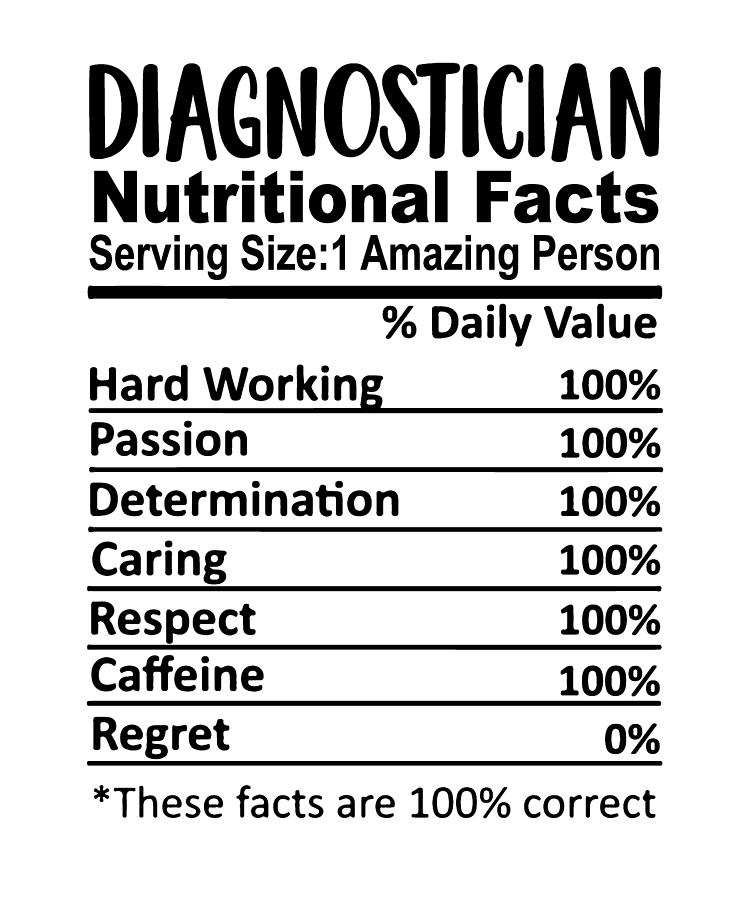 Diagnostician Nutrition Facts Educational Diag Funny Digital Art By 