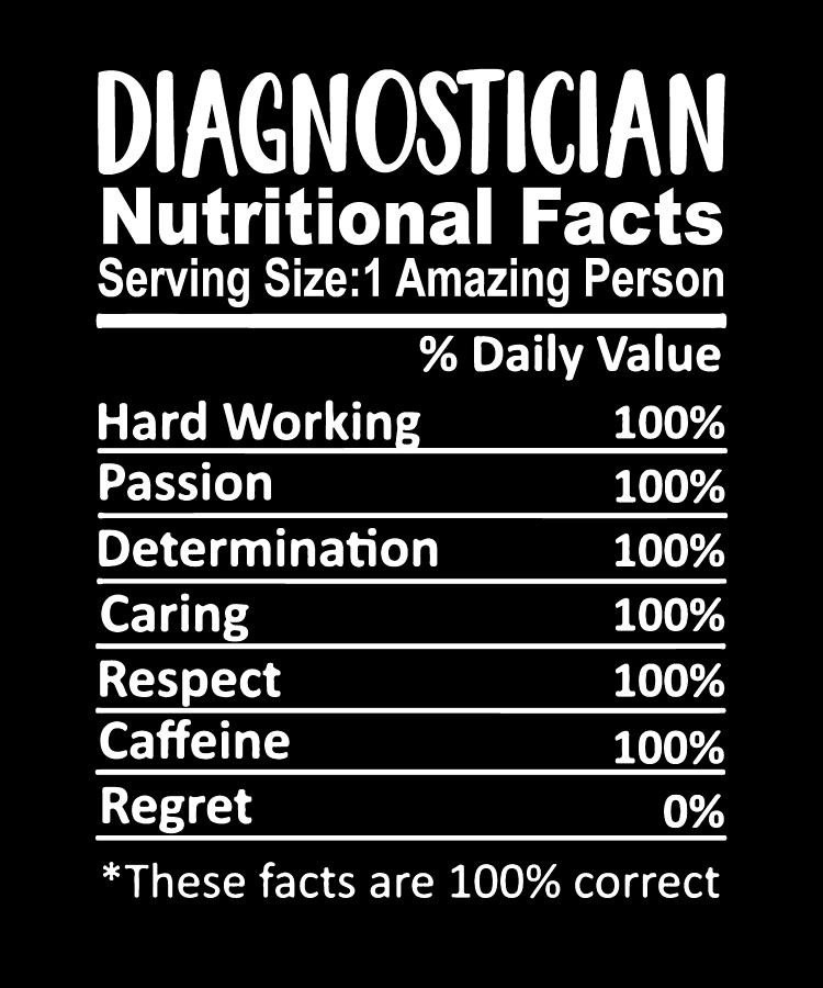 Diagnostician Nutritional Facts Educational Diag Funny Digital Art by ...