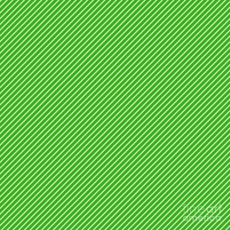 Diagonal Inverted Pencil Stripe Pattern In Light Apple And Grass Green N.1250 Painting