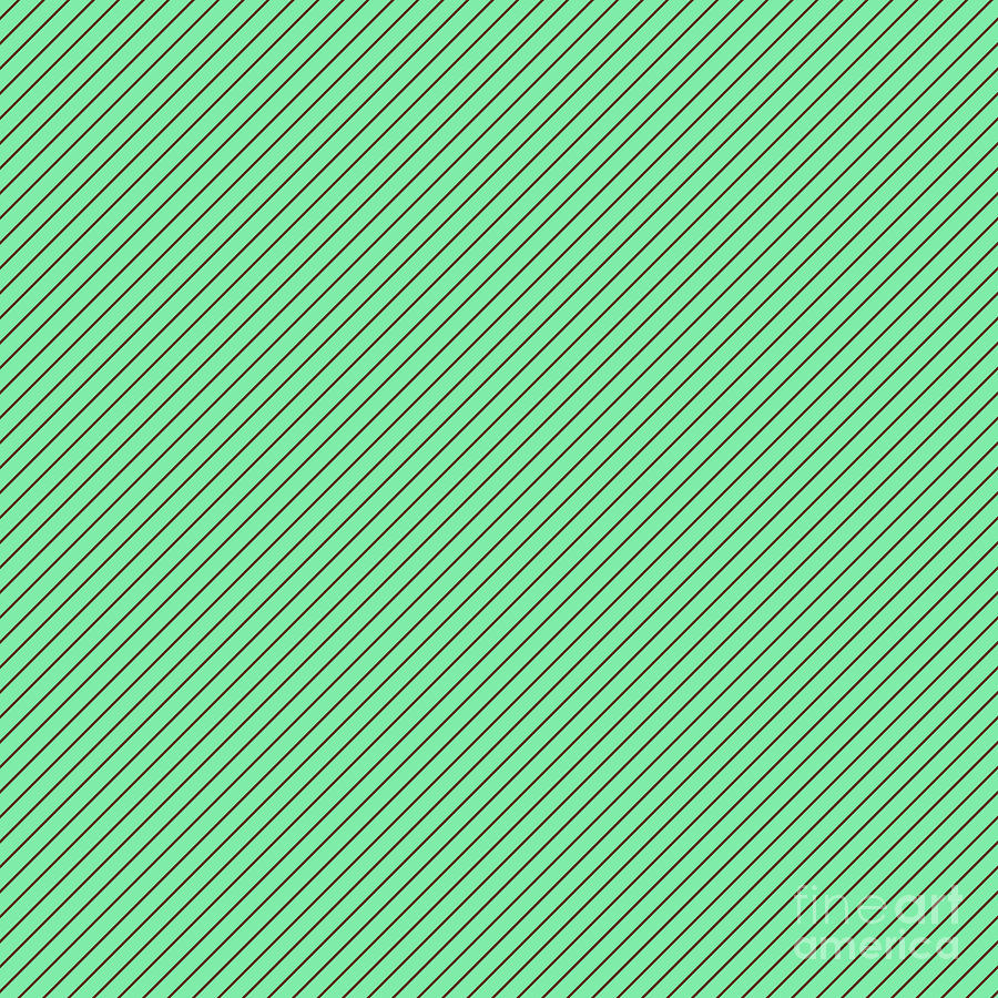 Diagonal Pin Stripe Pattern In Mint Green And Chocolate Brown N.0905 Painting