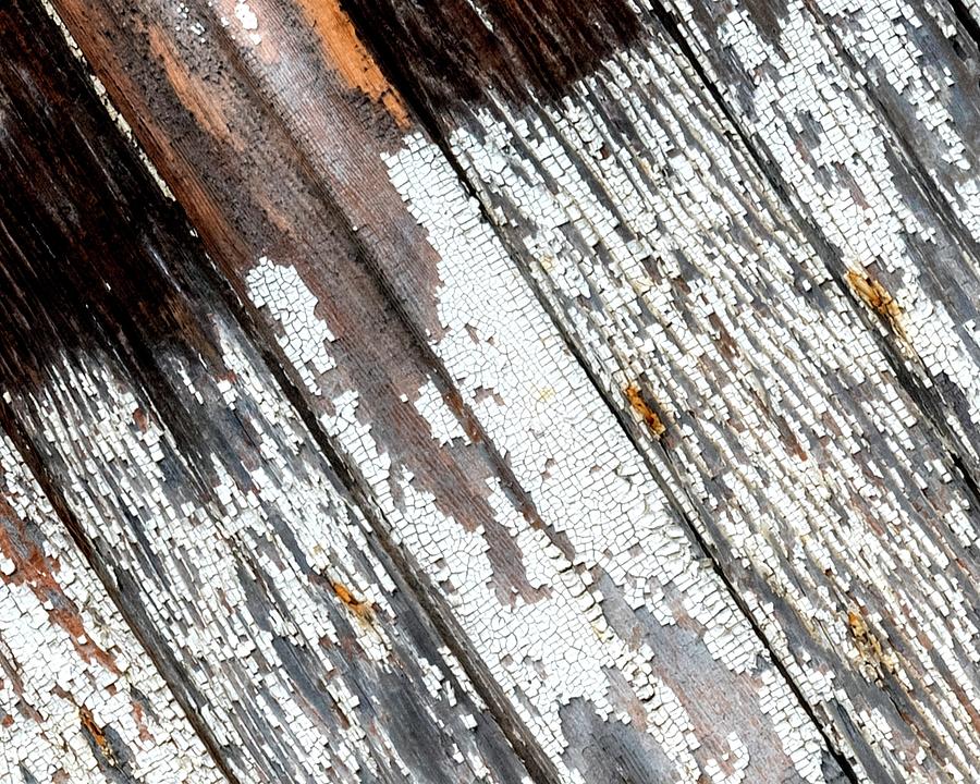 Diagonal Weathered and Painted Wood Photograph by Jerry Sodorff