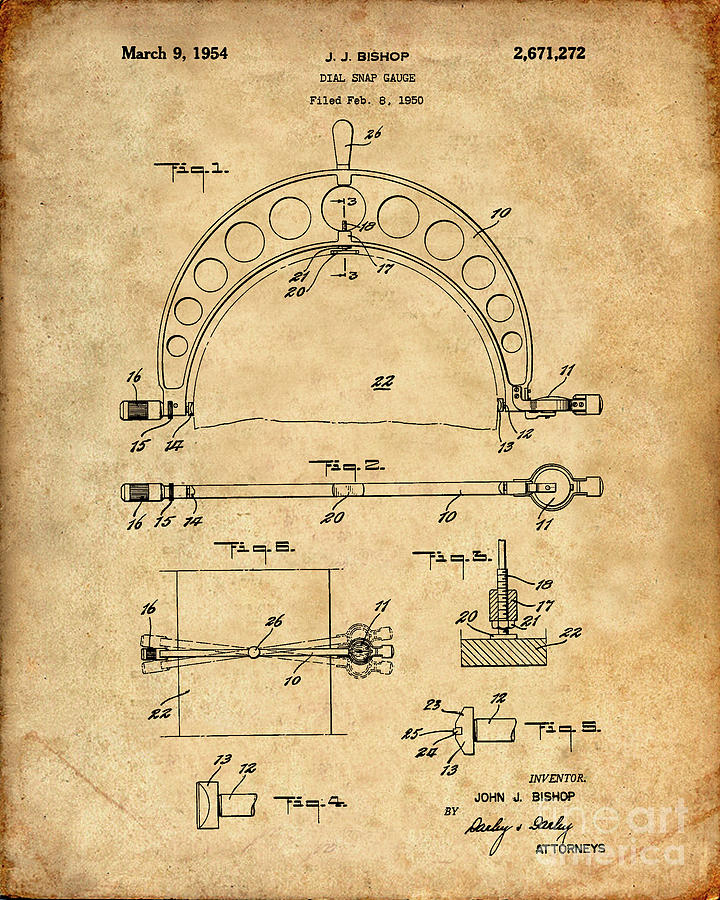 Dial Snap Gauge Patent Print Digital Art by Visual Design - Fine Art ...