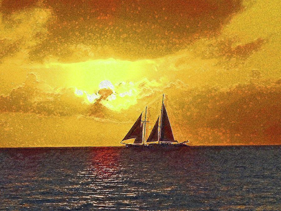 Diamant At Sunset Impressionism by Island Hoppers Art Diamant At Sunset Impressionism by Island Hoppers Art