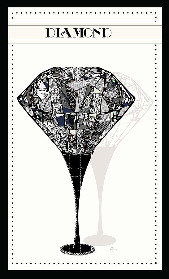 Diamond Drawing by Cecely Bloom