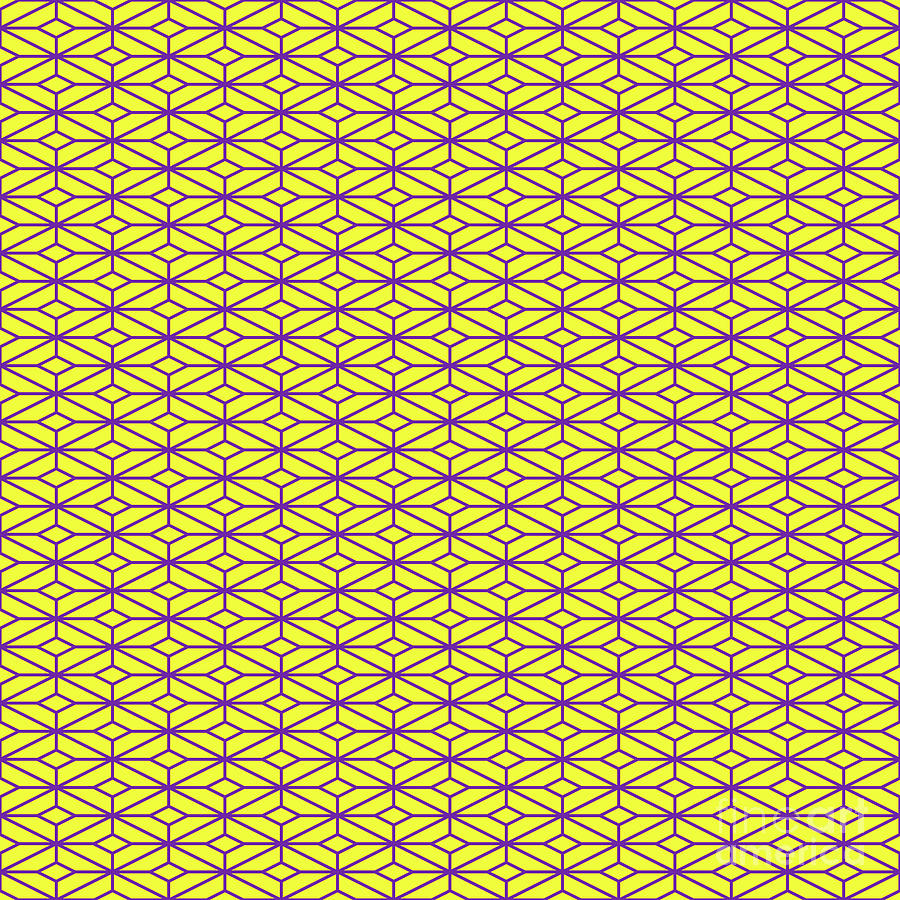 Diamond Cross Lattice Pattern In Sunny Yellow And Iris Purple N.2251 Painting