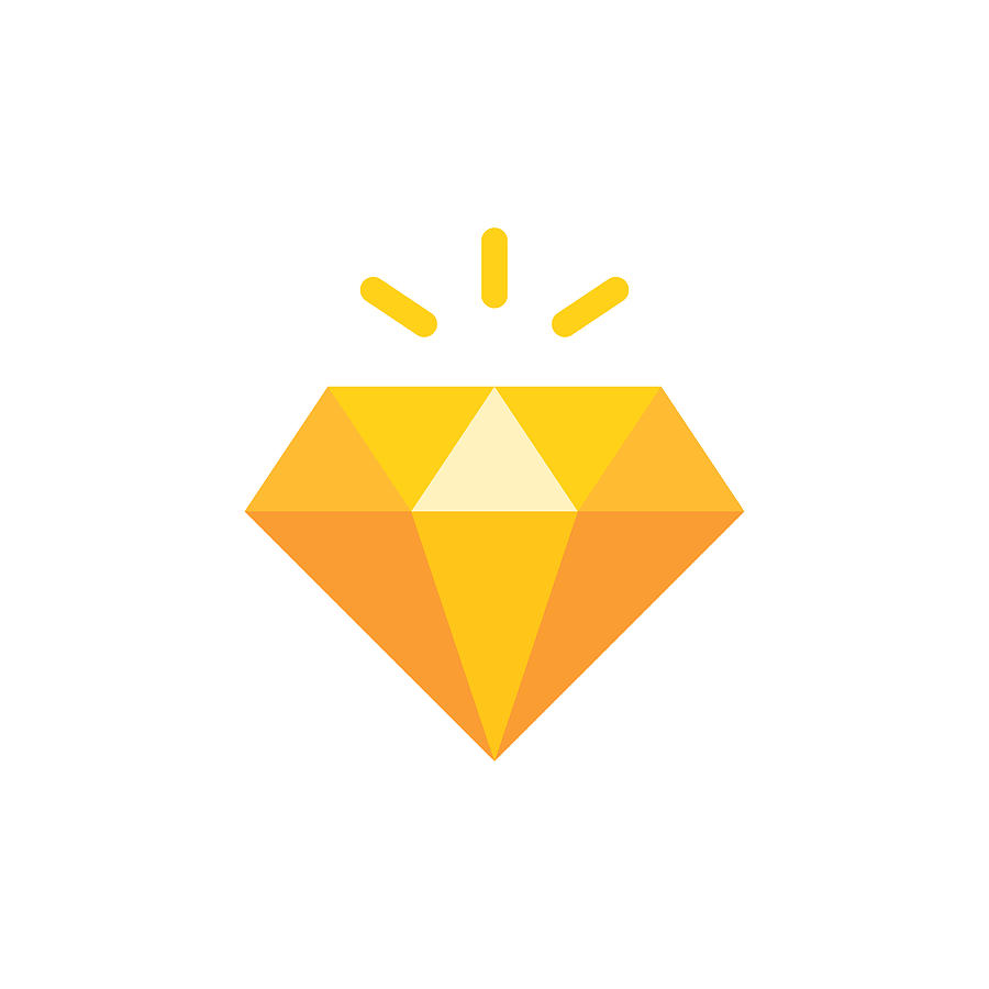 Diamond Flat Icon. Pixel Perfect. For Mobile and Web. Drawing by Rambo182 Diamond Flat Icon. Pixel Perfect. For Mobile and Web. Drawing by Rambo182