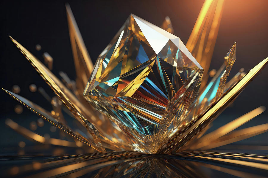 Diamond Gemstone abstract 001 Digital Art by Flees Photos