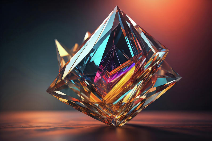 Diamond Gemstone abstract 002 Digital Art by Flees Photos
