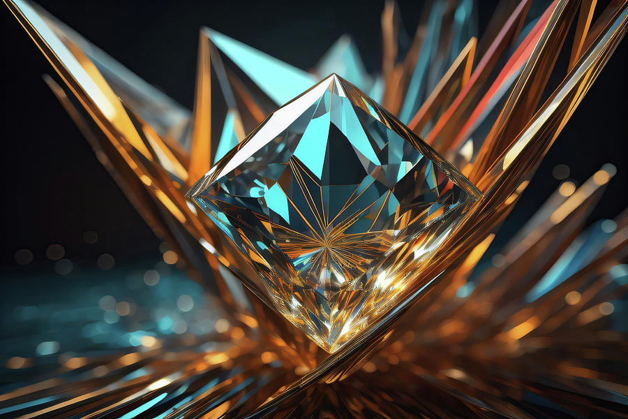 Diamond Gemstone abstract 005 Digital Art by Flees Photos
