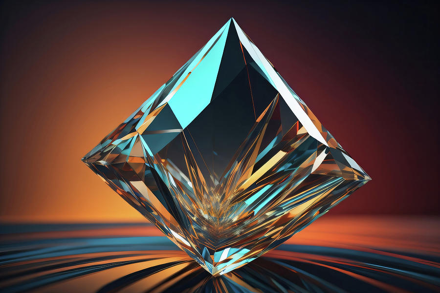 Diamond Gemstone abstract 006 Digital Art by Flees Photos