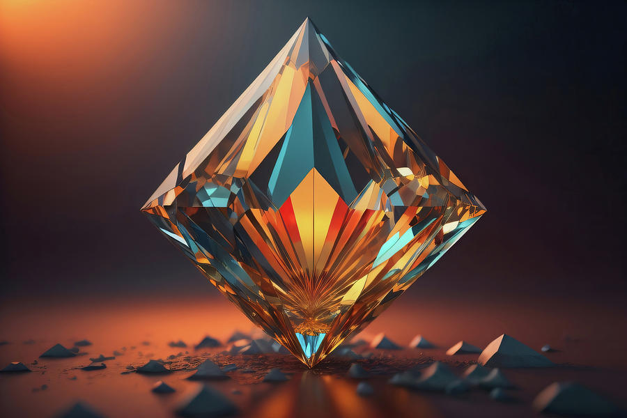 Diamond Gemstone abstract 007 Digital Art by Flees Photos