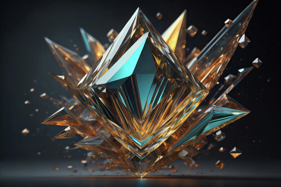 Diamond Gemstone abstract 008 Digital Art by Flees Photos