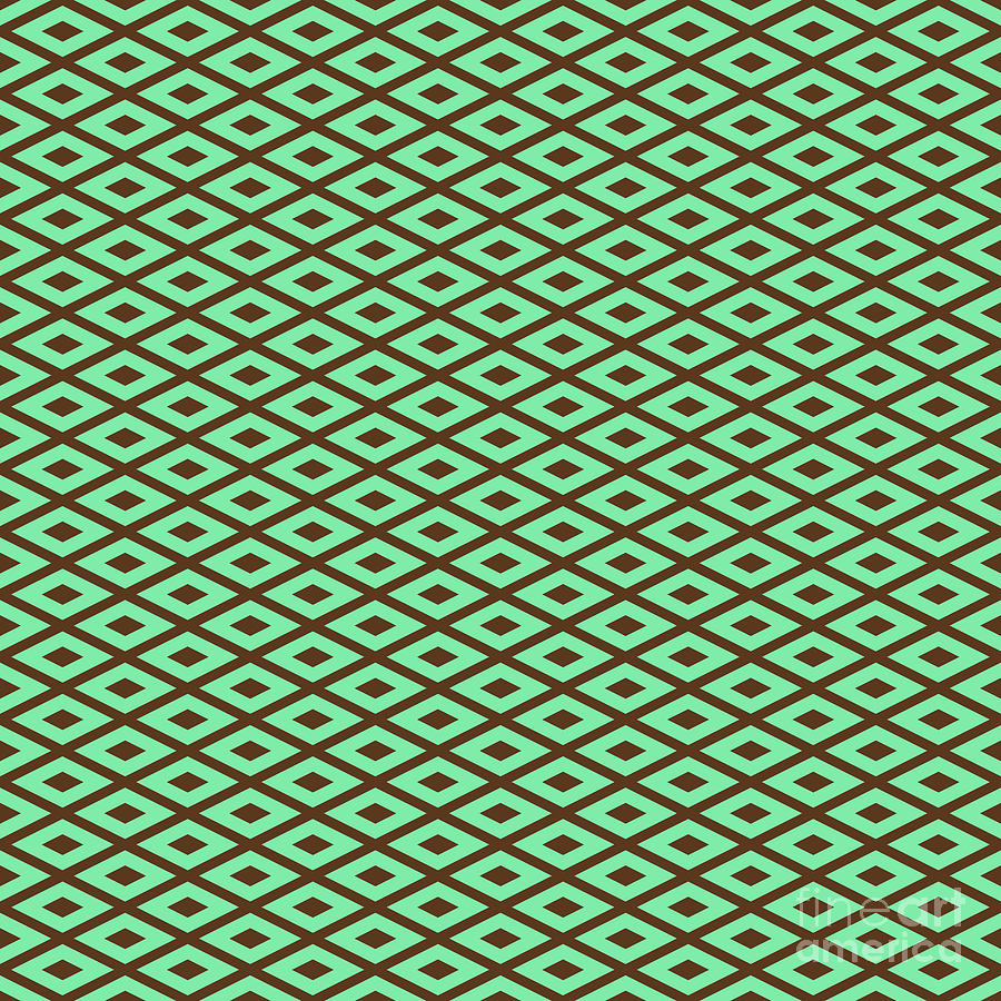 Diamond Grid With Center Inset In Mint Green And Chocolate Brown n.3081 ...