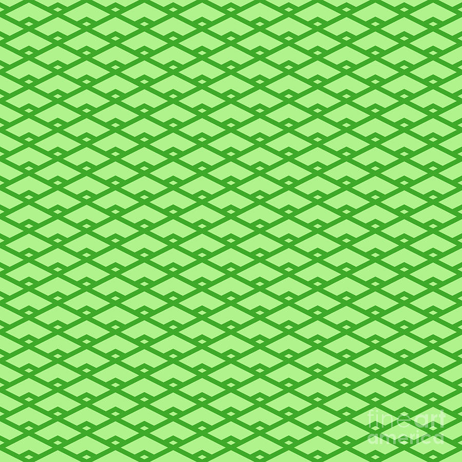 Diamond Grid With Inset Pattern In Light Apple And Grass Green N.2353 Painting