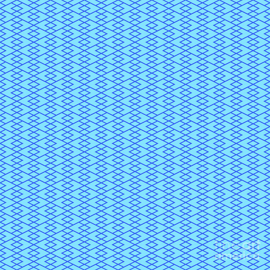 Diamond Grid With Triple Inset Pattern In Day Sky And Azul Blue N.2806 Painting