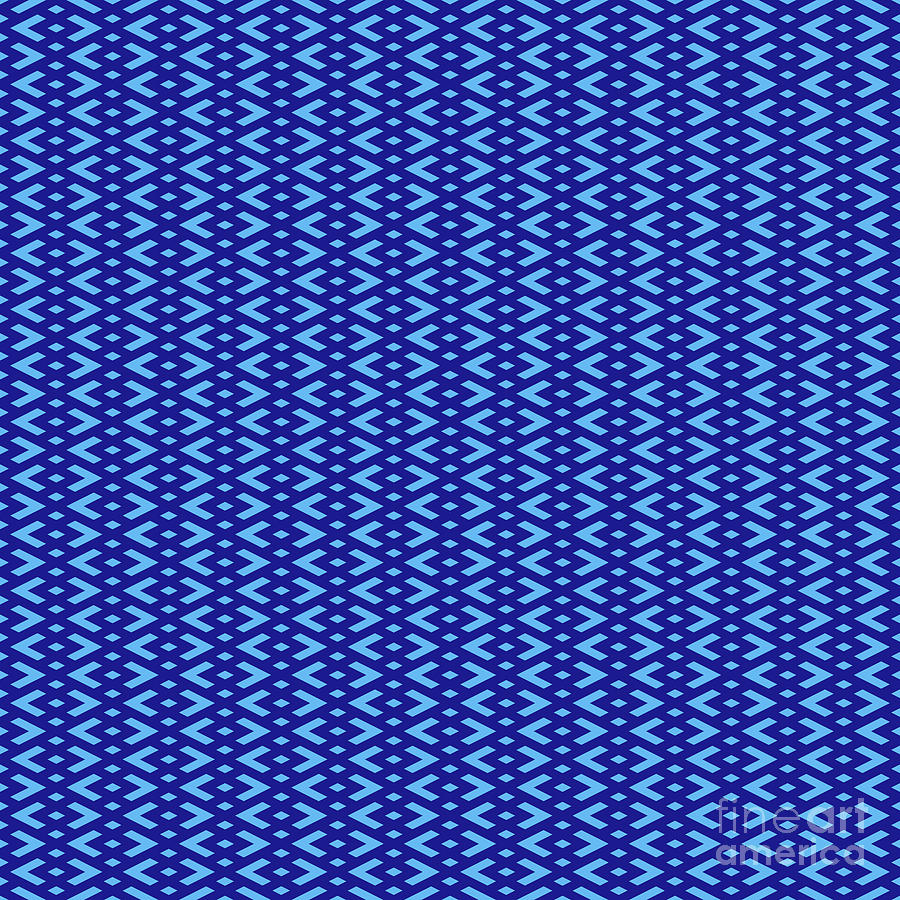 Diamond Grid With Triple Inset Pattern In Summer Sky And Ultramarine Blue N.2612 Painting