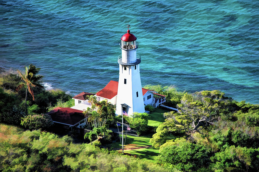 Diamond Head Lighthouse Painting by Christopher Arndt