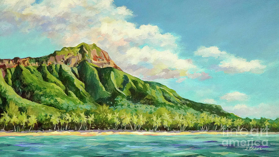 Diamond Head Oahu Panoramic Painting