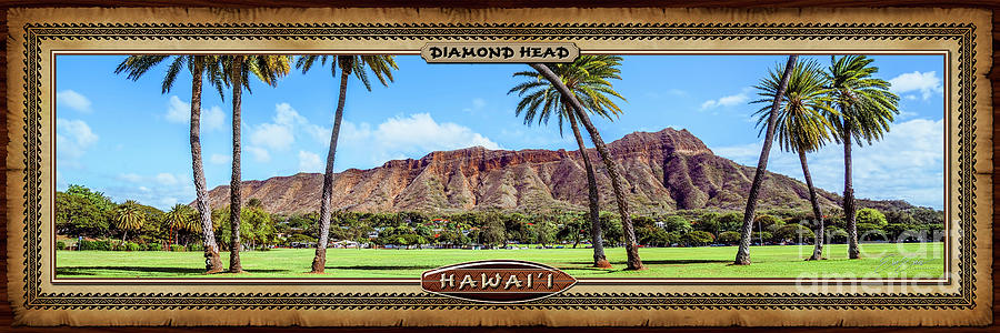 Diamond Head State Monument Hawaiian Style Panoramic Photograph Photograph by Aloha Art