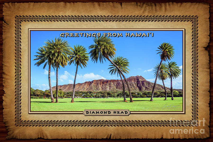 Diamond Head State Monument Hawaiian Style Postcard Photograph by Aloha Art