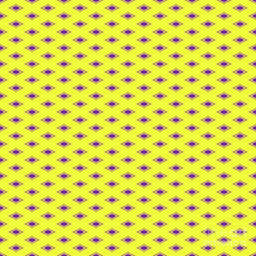 Diamond Hishi With Outline Pattern In Sunny Yellow And Iris Purple N.3010 Painting
