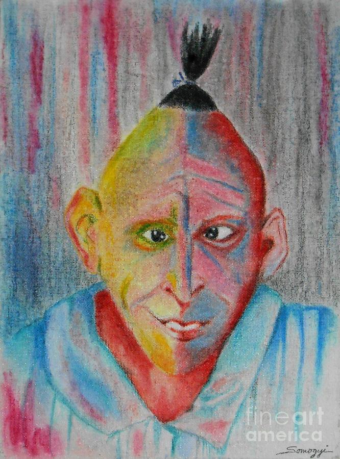 Diamond in the Rough -- Whimsical Portrait of Developmentally Disabled Man Drawing by Jayne Somogy