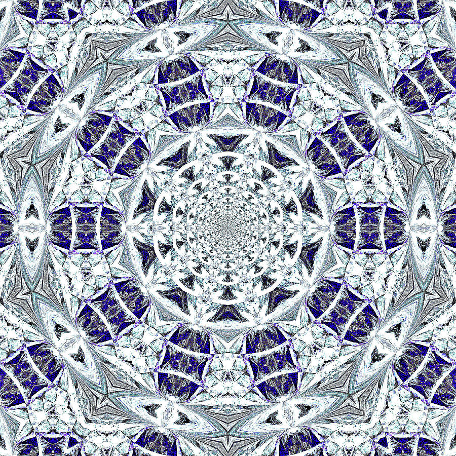 Diamond Digital Art - Diamond Mandala square format by L A Feldstein
