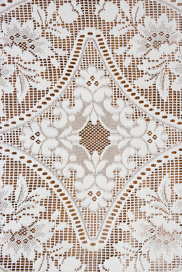 Diamond Pattern in Lace with Flowers, Detail, Design Element Photograph by Catnap72