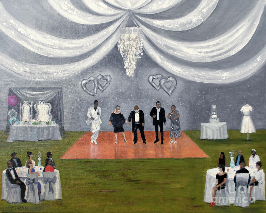 Diamonds are Forever party Painting by Karen Winters