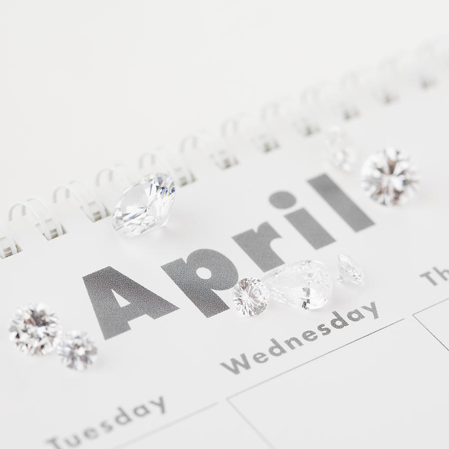 Diamonds on April page of calendar Photograph by Jamie Grill