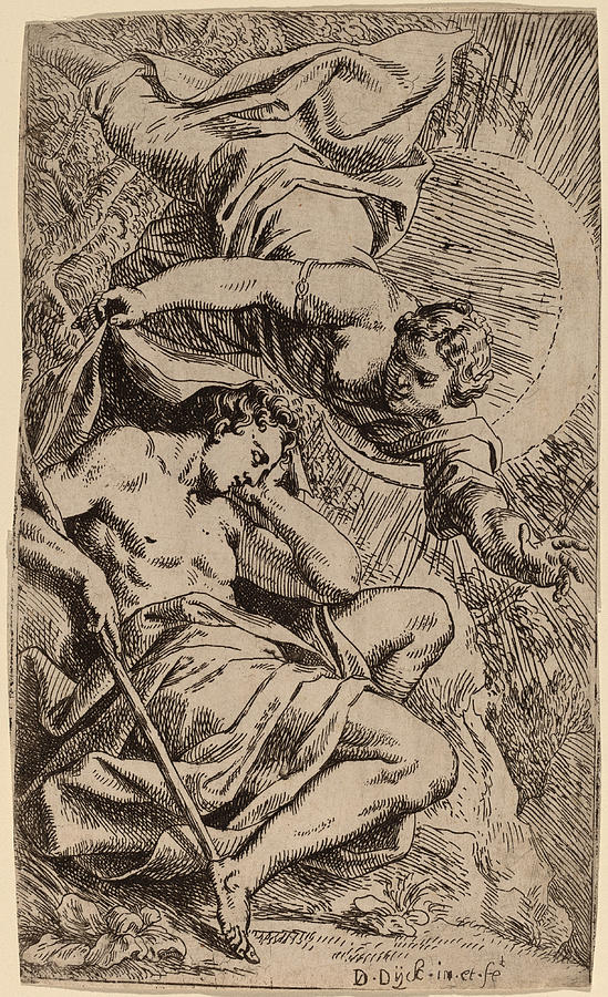 Diana and Endymion Drawing by Daniel van den Dyck