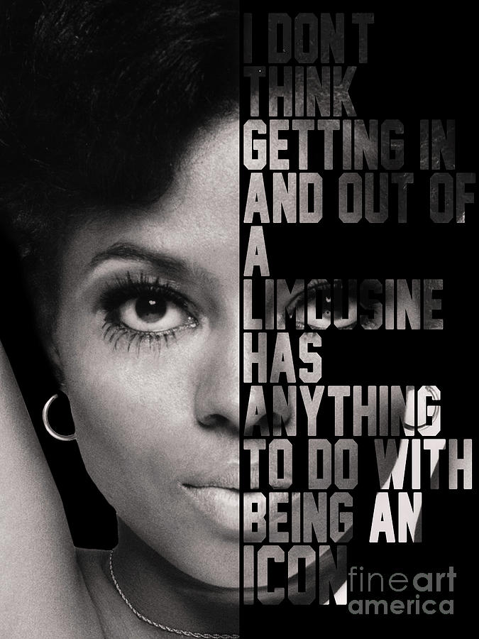 Diana Ross Quote of an Icon Face Quote Art Design Digital Art by GnG ...