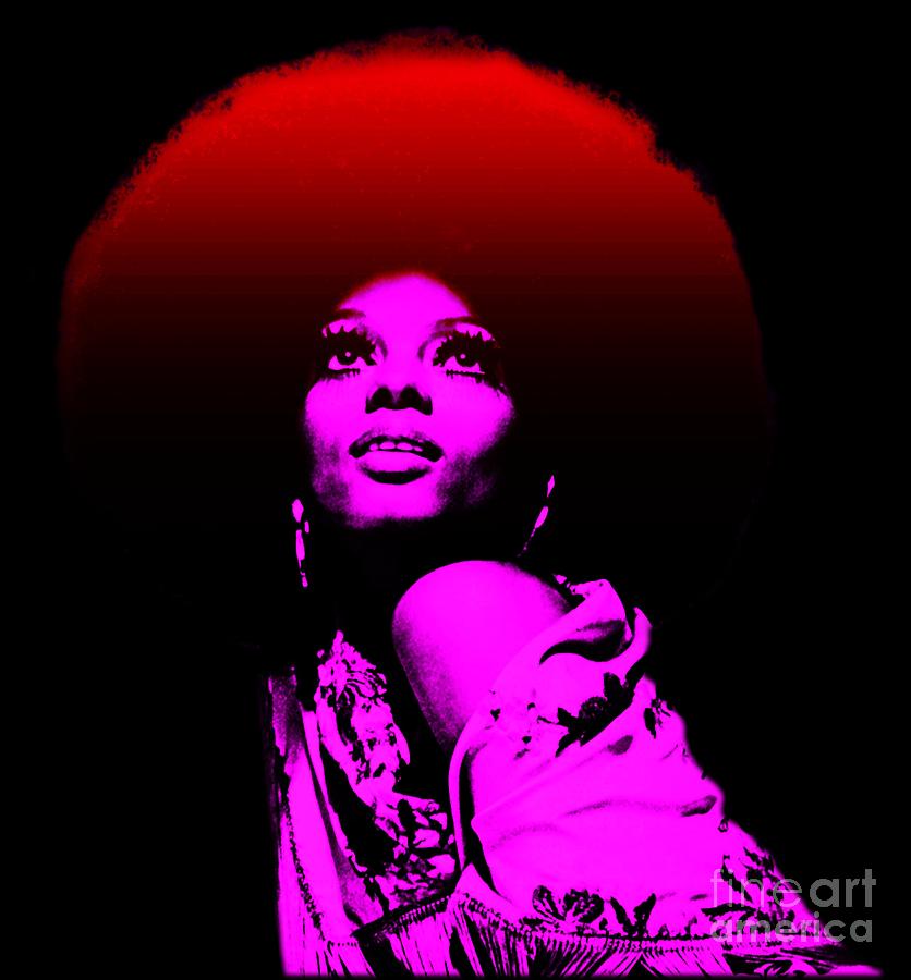 Diana Ross Red Glow Mixed Media by Solid Gold | Fine Art America