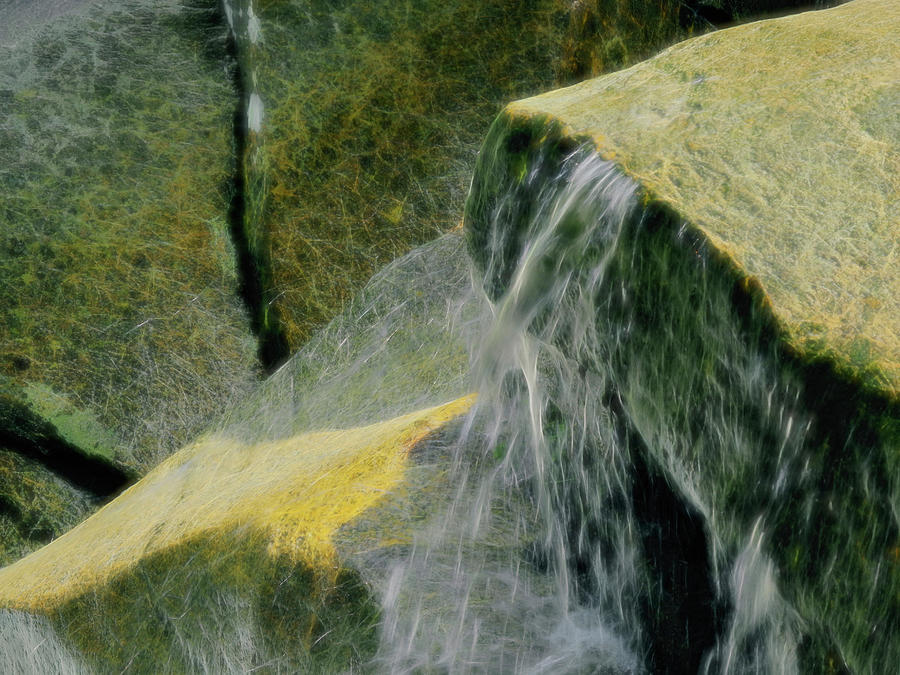 Dianas Baths River Detail Abstract Mixed Media by Lynda Lehmann