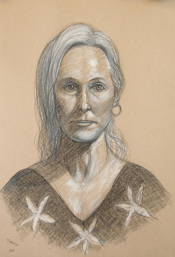 Diane Front Portrait Drawing by Donelli  DiMaria