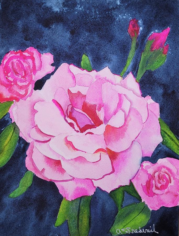 Dianes Roses Painting by Ann Frederick