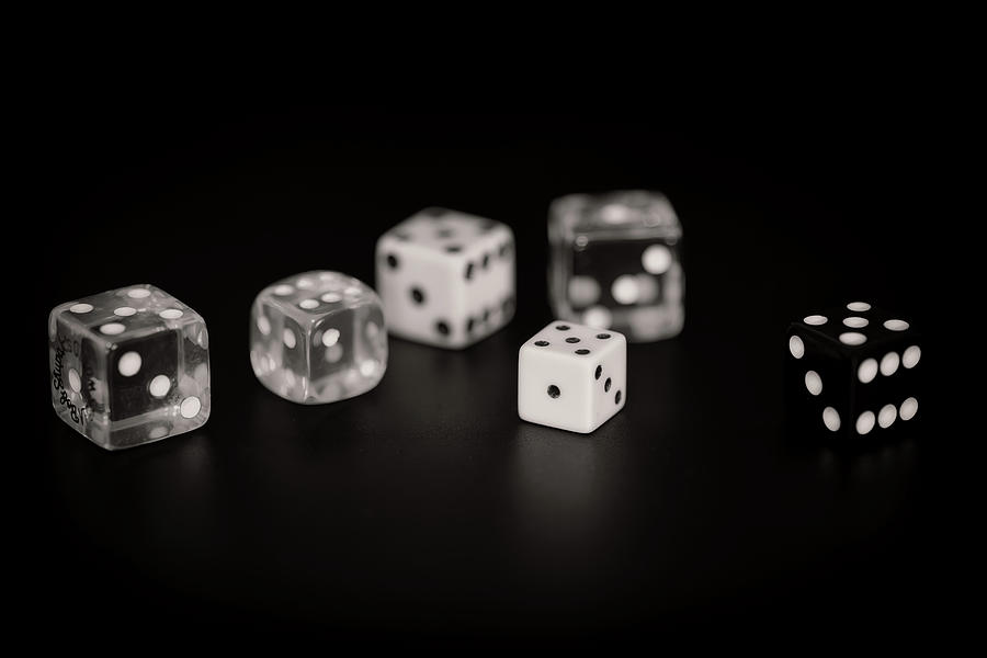 Dice in Black and White Photograph by John Kirkland