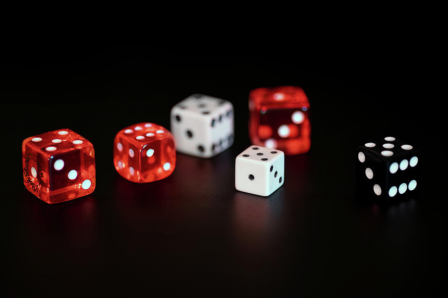 Dice in Color Photograph by John Kirkland