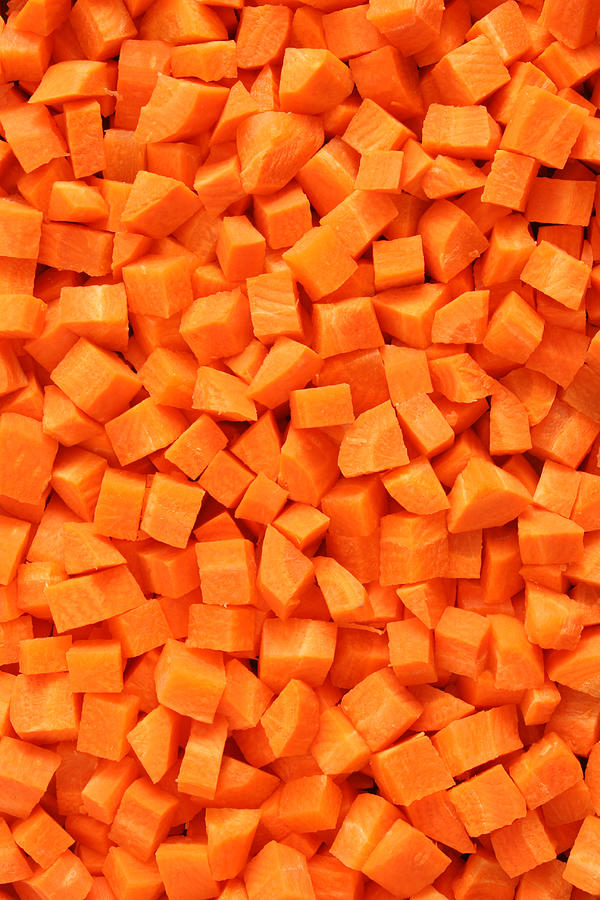 Diced carrots background Photograph by FotografiaBasica