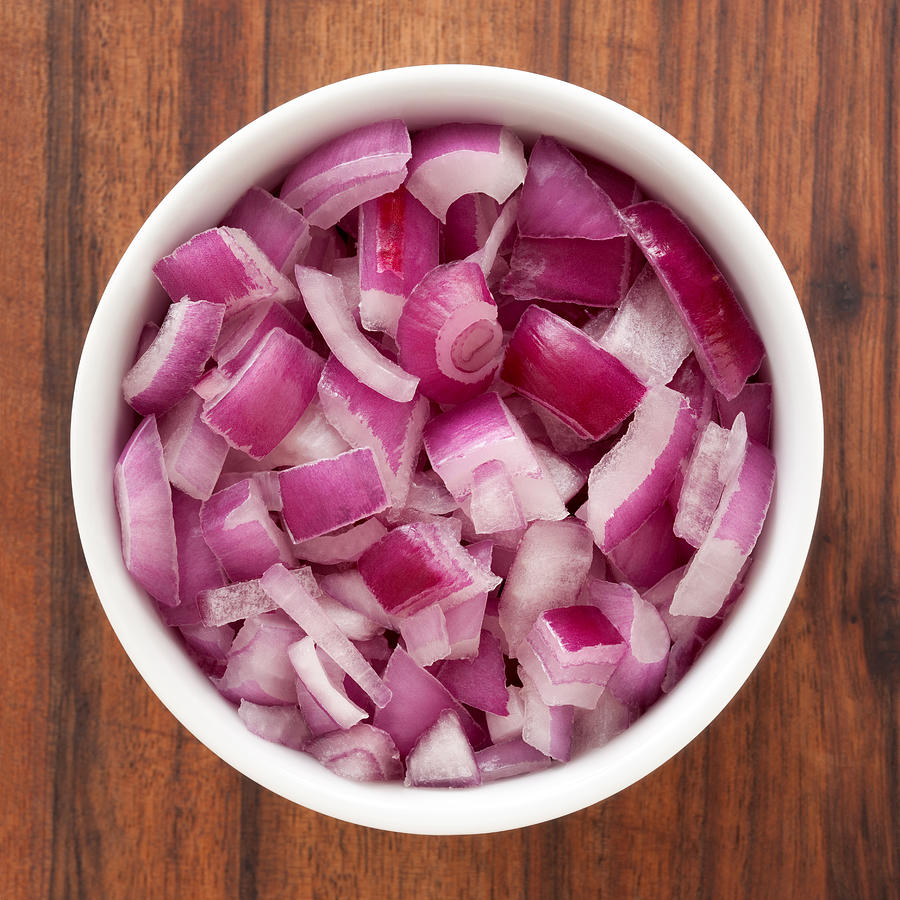Diced red onion Photograph by FotografiaBasica