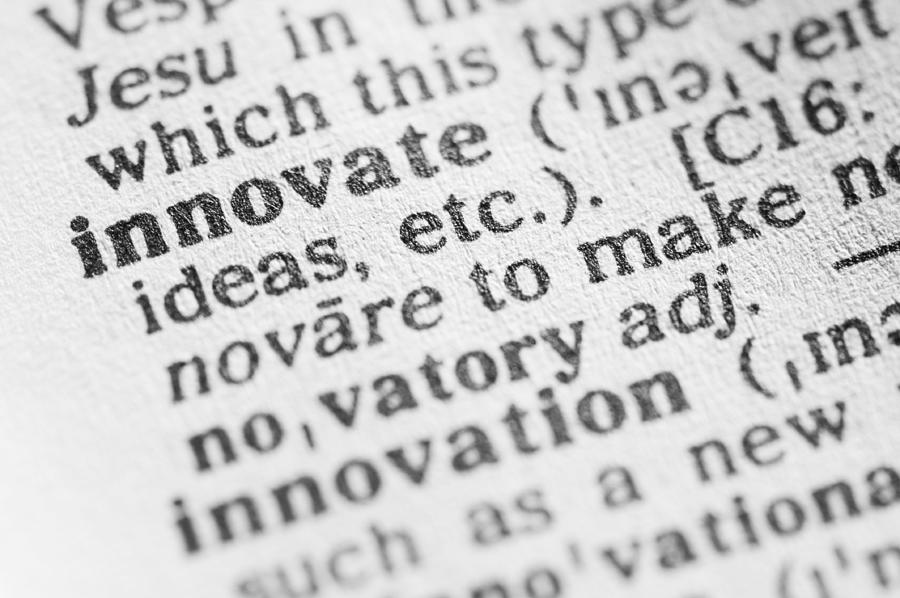 Dictionary definition of innovate in black type Photograph by AnthiaCumming